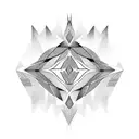 symmetrical lineart tattoo design idea