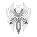 symmetrical lineart tattoo design idea