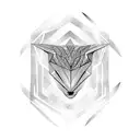 symmetrical lineart tattoo design idea