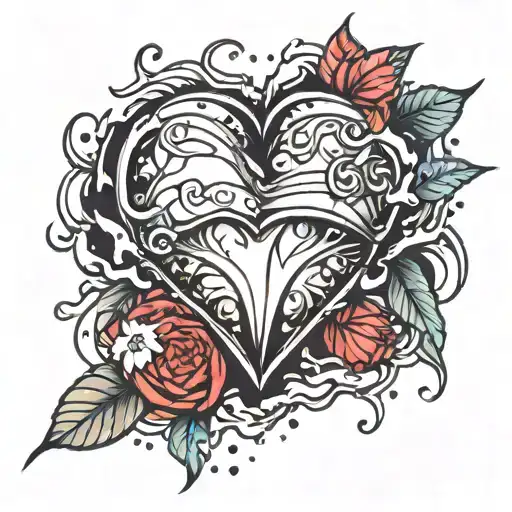 Anime heart with shades lying on ice tattoo design idea