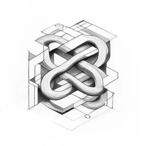 infinity symbol with letter A and M as part ofthe infinity loop linee tattoo design idea