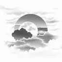sky scene with moon, clouds and ocean  tattoo design idea