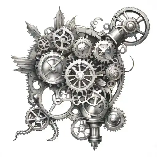 Steampunk tattoo design idea
