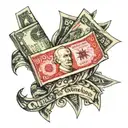 polish money 100 dollar bills tattoo design idea