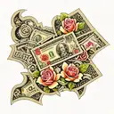 polish money 100 dollar bills tattoo design idea