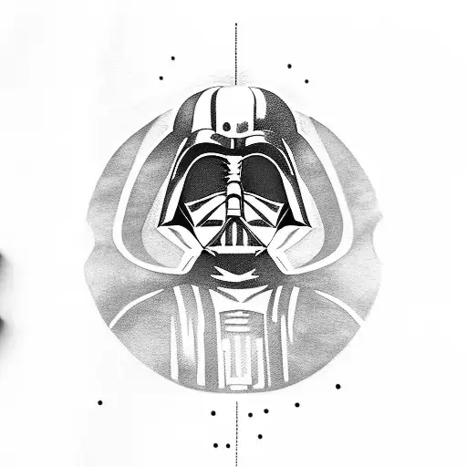 Lightsaber duel between Darth Vader and Luke Skywalker tattoo design idea