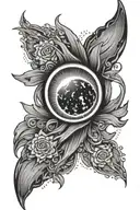 solar eclipse with streaks tattoo design idea