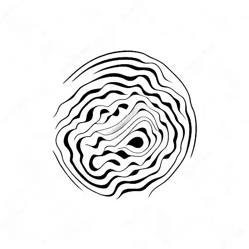An abstract representation of sound waves in a minimalist style tattoo design idea