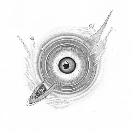 black hole in interstellar movie tattoo design idea