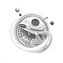 black hole in interatellar tattoo design idea