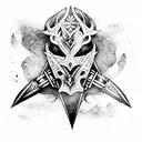 Warrior with 3 swords tattoo design idea