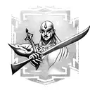 Warrior with 3 swords tattoo design idea