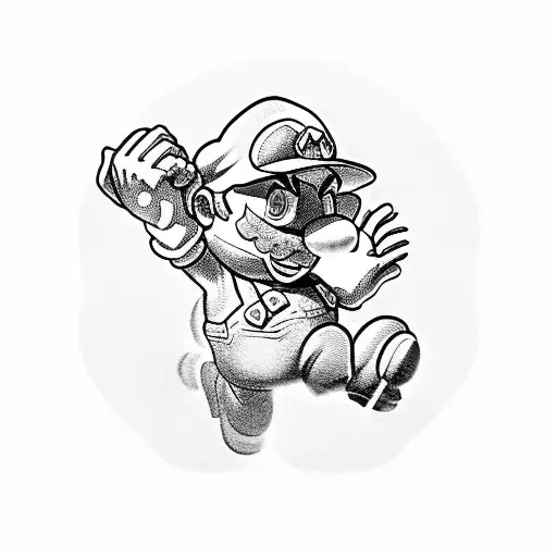 super mario tattoo design idea