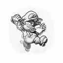 super mario tattoo design idea