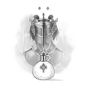 medieval knight with a flask tattoo design idea