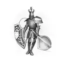 medieval knight with a flask tattoo design idea