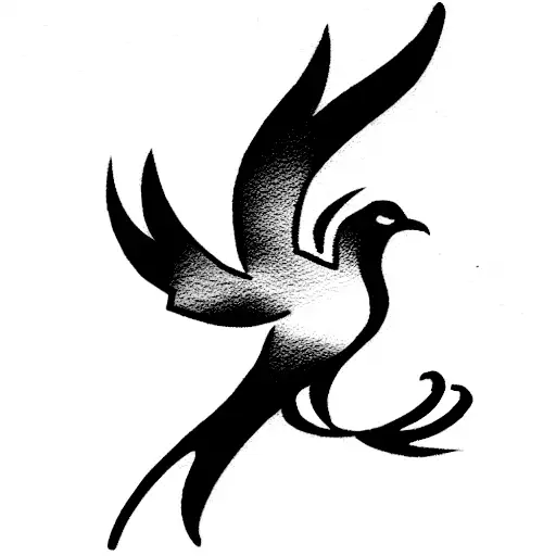 phoenix with "alex" tail tattoo design idea