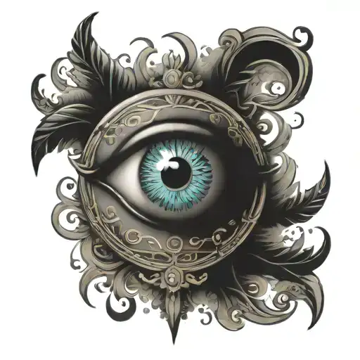 EYE OF GOD veni vidi vici write tattoo design idea