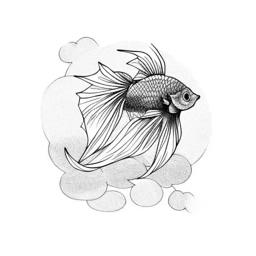 betta fish tattoo design idea