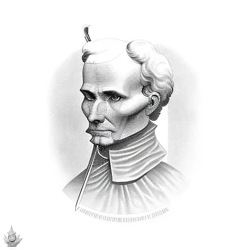 Machiavelli-themed loved or feared, no lettering,  tattoo design idea