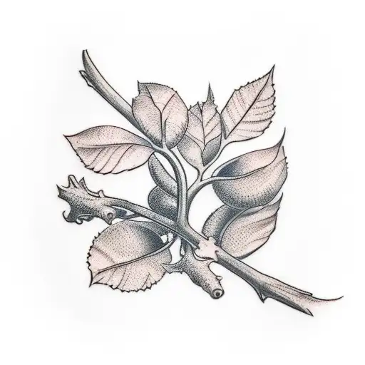 hazelnut branch tattoo design idea