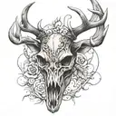 deer skull tattoo design idea