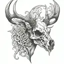 deer skull tattoo design idea