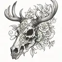 deer skull tattoo design idea