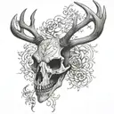 deer skull tattoo design idea