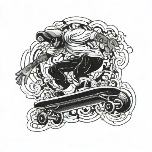 Skateboarding tattoo design idea