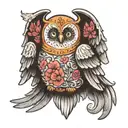 russian nesting doll with wings spread tattoo design idea
