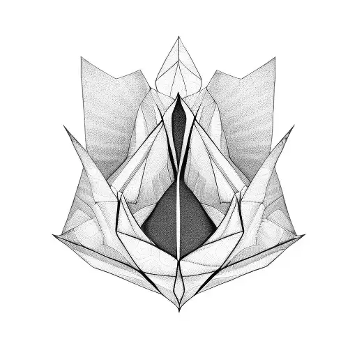 origami swan tattoo design idea