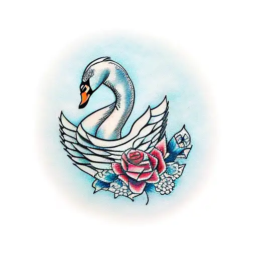 origami swan tattoo design idea