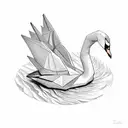 origami swan tattoo design idea