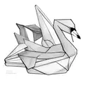 origami swan tattoo design idea