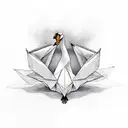 origami swan tattoo design idea