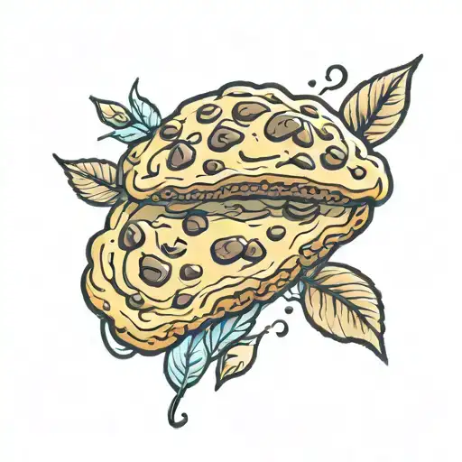 chocolate chip cookie tattoo design idea