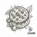 chocolate chip cookie tattoo design idea