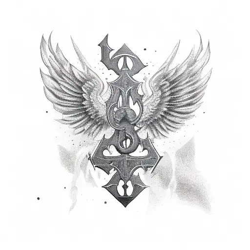 Ace of Spades card with wings behind tattoo design idea