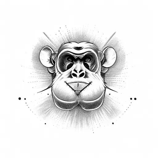 rad monkey  tattoo design idea