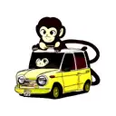 monkey with car tattoo design idea
