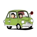 monkey with car tattoo design idea