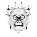 red monkey tattoo design idea