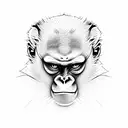 red monkey tattoo design idea