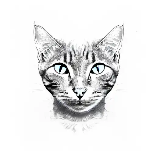 three cat heads, cats hiss, no body, only heads tattoo design idea
