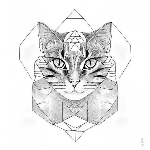 tortoiseshell cat tattoo design idea