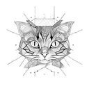 tortoiseshell cat tattoo design idea