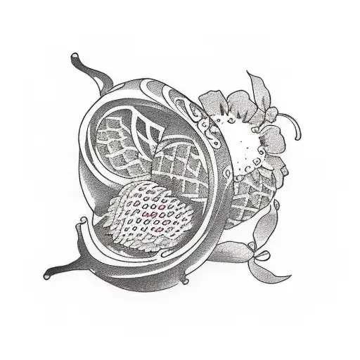 strawberries tattoo design idea