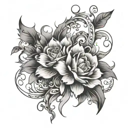 A visually stunning tattoo design combining elements of lien and amour in a black-grey style, creating a powerful and emotional piece tattoo design idea