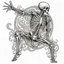 skeleton dancing gracefully tattoo design idea